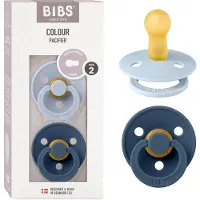 BIBS Colour Schnuller - 2er-Pack - Gr. 2 - Rund - Dusty Blue/Ste - - 6-18 mt - Schnuller