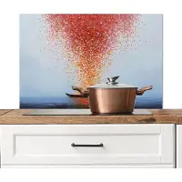 KitchenYeah Spatscherm keuken 90x60 cm - Kookplaat achterwand Wolk - Confetti - Boot - Wateroppervlakte - Muurbeschermer - Spatwand fornuis - Hoogwaardig aluminium