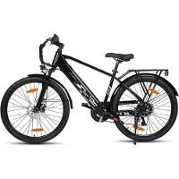 Hiland Rhythm elektrische stadsfiets - 26 inch - 250W motor - 50km actieradius - 36V 7.8Ah accu - Shimano 7-versnellingen - Unisex - Zwart