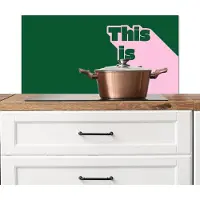KitchenYeah Spatscherm keuken 80x40 cm - Kookplaat achterwand This is art - Schaduw - Roze - Muurbeschermer - Spatwand fornuis - Hoogwaardig aluminium