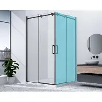 Gelco Dragon Black Douche schuifdeur met hoekinstap 90cm, helder glas