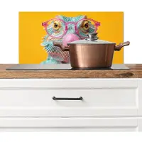 KitchenYeah Spatscherm keuken 70x30 cm - Kookplaat achterwand Kameleon - Kauwgom - Kleurrijk - Muurbeschermer - Spatwand fornuis - Hoogwaardig aluminium