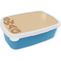 MuchoWow Broodtrommel Blauw - Lunchbox Swag - Bruin - Beige - Brooddoos 18x12x6 cm - Brood lunch box - Broodtrommels voor kinderen en volwassenen
