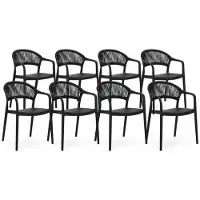 DS4U - Liv tuinstoel - Set van 8 - Zwart - Kunststof - Stapelbaar