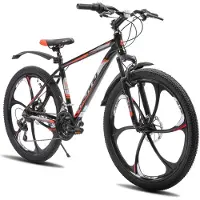 Hiland Mountainbike 26 inch - MTB met 3/6-Spaaks Stervelgen - 18 Versnellingen - Lichtgewicht Aluminium Frame - Dubbele Schijfremmen - Unisex