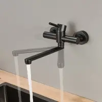 CECIPA MAX Wandmontage kraan Zwart - Keukenkraan Wandmontage - Wandkraan onderuitloop - Wandmontage kraan met hendel