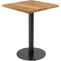 Oviala - Tafel vierkante eettafel 60 cm zwarte poot en lichte houten bekleding - Rivoli