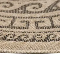 Muratap Natur vloerkleed floral rond buitenkleed sisal laagpolig indoor en outdoor 160 cm rond