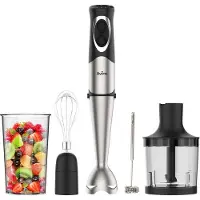 Merkloos Refurbished | Aviro 6-in-1 Staafmixer Set - 1000W - 20 Snelheden - Hakmolen, Melkopschuimer, Garde & Maatbeker -