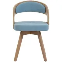 STILVORA Eetkamerstoel 44 x 41 x 72 Cm - 360 Graden Draaibaar En Comfortabel - Voor Eetkamer En Café - Linnen - Blauw