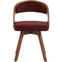 STILVORA Eetkamerstoel 44 x 41 x 72 cm - 360 Graden Draaibaar - Voor Eetkamer, Keuken En Café - Linnen - Wijnrood