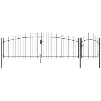 vidaXL Tuinpoort WOERDEN 100 x 500 cm Staal Grijs Vergrendelbaar