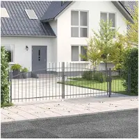 vidaXL Tuinpoort WOERDEN 100 x 500 cm Staal Grijs Vergrendelbaar
