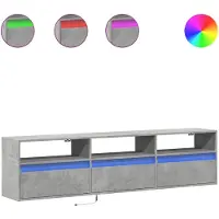 vidaXL Tv-wandmeubel met LED-verlichting 180x31x45 cm betongrijs