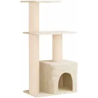 Syfax Kattenboom met sisal krabpalen Crèmekleurig 133 cm