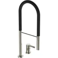Ideal standard Gusto - Keukenkraan met flexibele arm en douche, 2-gats installatie, staal/zwart BD425GN
