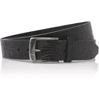 Timbelt Leren Riem 4 cm Croco Zwart