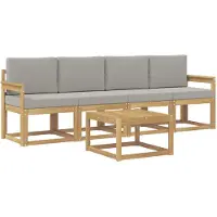 Syfax Buiten bankenset 5 pcs Wit en Lichtgrijs 59 x 59 x 37 cm