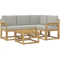 Syfax Buiten bankenset 5 pcs Wit en Lichtgrijs 59 x 59 x 37 cm