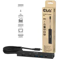 Club 3D CSV-2555 USB-hub 7 poorten USB-A, RJ45, HDMI, Micro-SD, SD, USB-C (met Power Delivery) Zwart