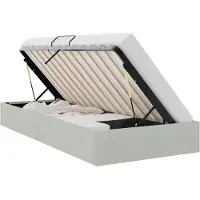 vidaXL Opbergbed Lichtgrijs 100 x 190 cm fluweel