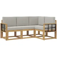 Syfax Buiten bankenset 4 pcs Wit en Lichtgrijs 187,5 x 128,5 x 73 cm