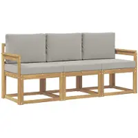 Syfax Buiten bankenset 3 pcs Wit en Lichtgrijs 189,5 x 63 x 73 cm