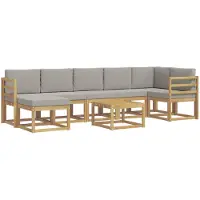 Syfax Buiten bankenset met kussen 8 pcs Wit en Lichtgrijs