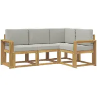 Syfax Buiten bankenset 4 pcs Wit en Lichtgrijs 191,5 x 132,5 x 73 cm