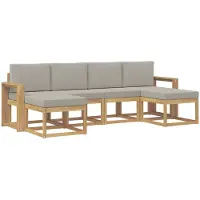 Syfax Buiten bankenset met kussen 6 pcs Wit en Lichtgrijs