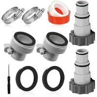 Melitt Zwembadslangadapter, Adapter A voor Zwembad, Slangadapter Zwembad, Zwembadslangadapterset, Slangadapter voor Pompen, voor Zwembadslang