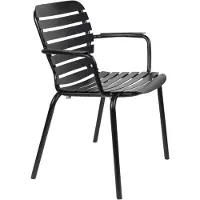 Zuiver Vondel Tuinset - Tuintafel en 4 Stoelen met armleuning - Zwart