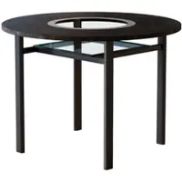STILVORA Eettafel Rond 100 Cm - Met Glazen Inleg En Onderplank - Voor 2 Tot 4 Personen - MDF En Metaal - Zwart