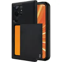 R2B Samsung S22 Ultra Hoesje met pasjeshouder - 3 Pasjes - Stevig & Beschermend - Zwart
