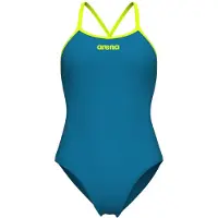 Arena Tie Back Solid Swimsuit Blauw 36 Vrouw