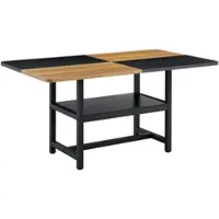 STILVORA Eettafel 160 X 90 X 76 Cm - Met Opbergplank - Voor 4 Tot 6 Personen - Mdf En Metaal - Zwart En Hout