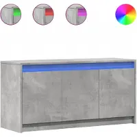 vidaXL Tv-meubel met LED 100x34x50 cm bewerkt hout betongrijs