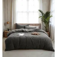 Sleeptime Fleece dekbedovertrek Pom Pom - antraciet - 240x220