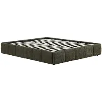 Vente-unique Bedbodem met opbergruimte 140 x 190 cm in bouclé stof - Groen - NULOX van YSMÉE
