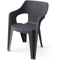 Keter Tuinstoel Bilbao Stapelbaar Zwart 57x57x79cm