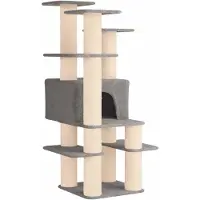 Syfax Kattenboom met sisal krabpalen Lichtgrijs 161 cm