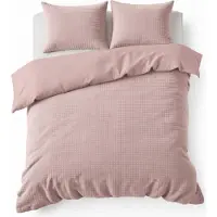 Sleeptime Teddy dekbedovertrek Check - roze - onderkant microvezel - lits-jumeaux