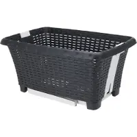Excellent houseware Wasmand Met Poten 60x40x60cm Zwart zwart Kunststof Wasmand