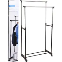 Huismerk Premium Kledingrek Dubbel - 80 x 42 x 90-160 cm