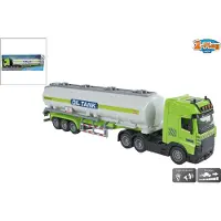 2 play Vrachtwagen met tank oplegger frictie licht en geluid 38cm