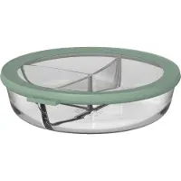 Mepal Cirqula glazen meal prep tray met 3 vakken 1000 ml – Nordic sage
