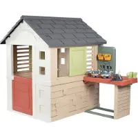 Smoby Nature House With Workbench Grijs Kinderen