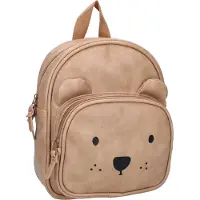 Kidzroom Beary Excited - Kinder rugzak - 6,5 liter - 29 x 23 x 8 cm - Vegan leather met berenoortjes - Beer - Beige