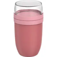 Mepal Lunchpot xl Ellipse - 750 + 300 ml - Yoghurtbeker en Muesli beker to go - Geschikt voor vriezer. magnetron en vaatwasser - Vivid mauve