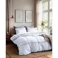Sleeptime Dekbedovertrek Washed Tufted - Wit 140 x 200/220 cm